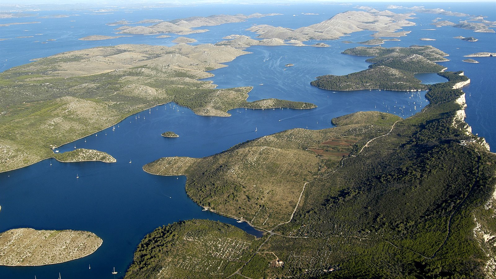 Luftaufnahme von Telašćica und den Kornaten